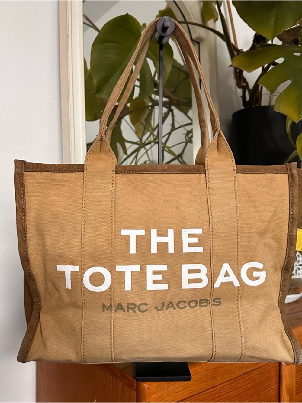 Marc Jacobs Tan and Brown Canvas The Tote Bag extra large
